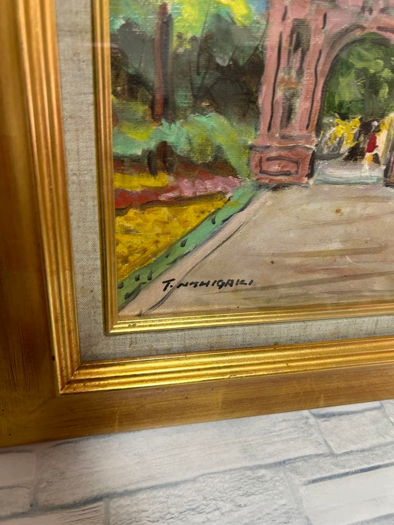 額縁有無は相談可能。T.NISHIGAKI ハイデンベルグの城門　ドイツ　Ｆ４