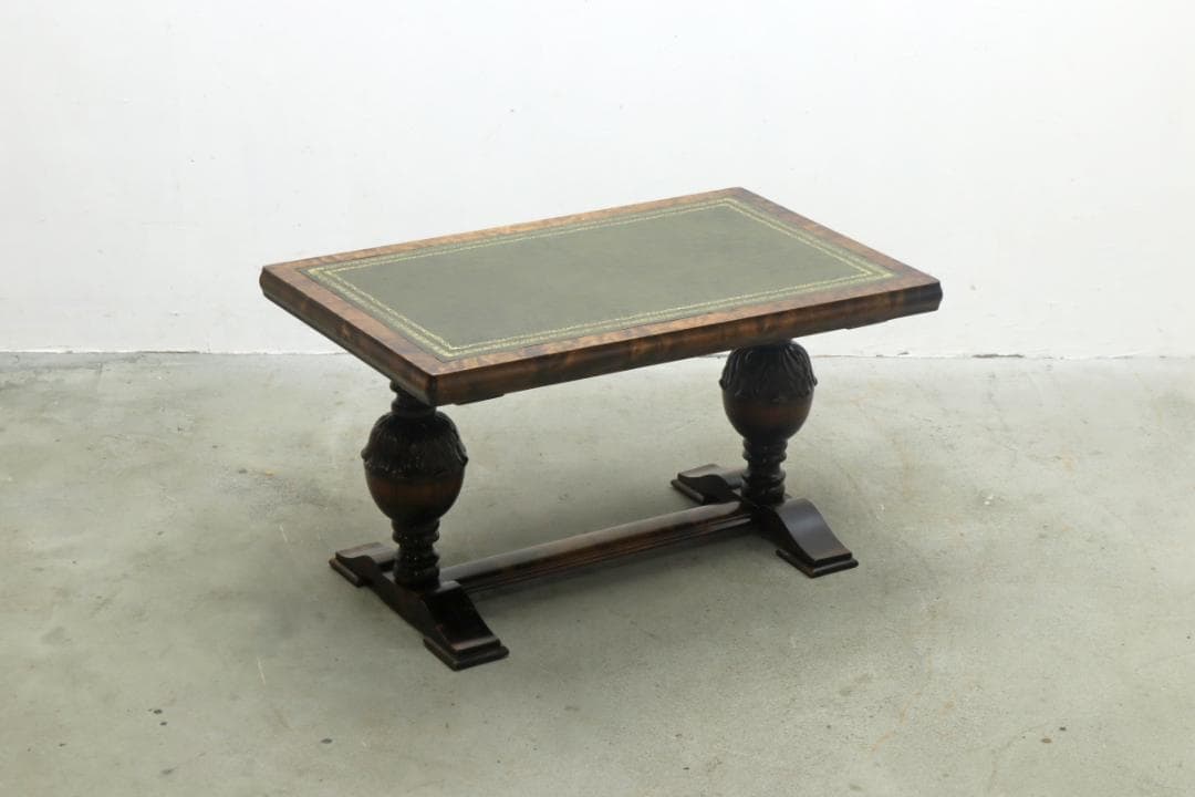 英国 イギリス ロイズ ヴィンテージ オーク材 本革 センターテーブル