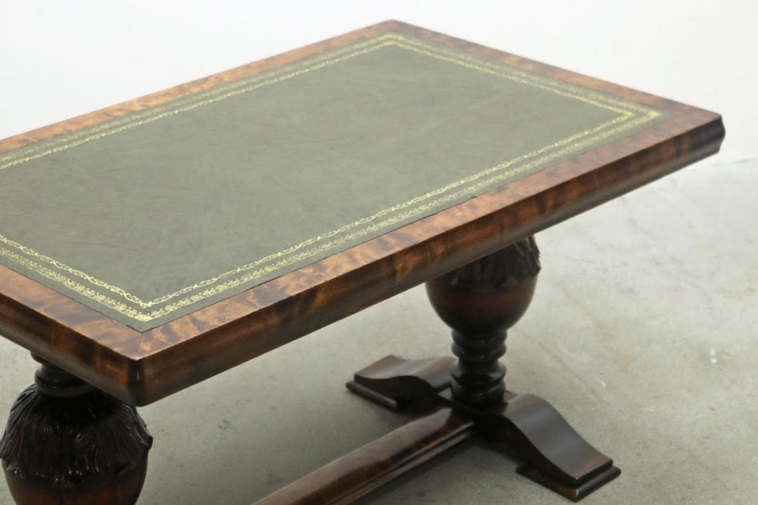 英国 イギリス ロイズ ヴィンテージ オーク材 本革 センターテーブル