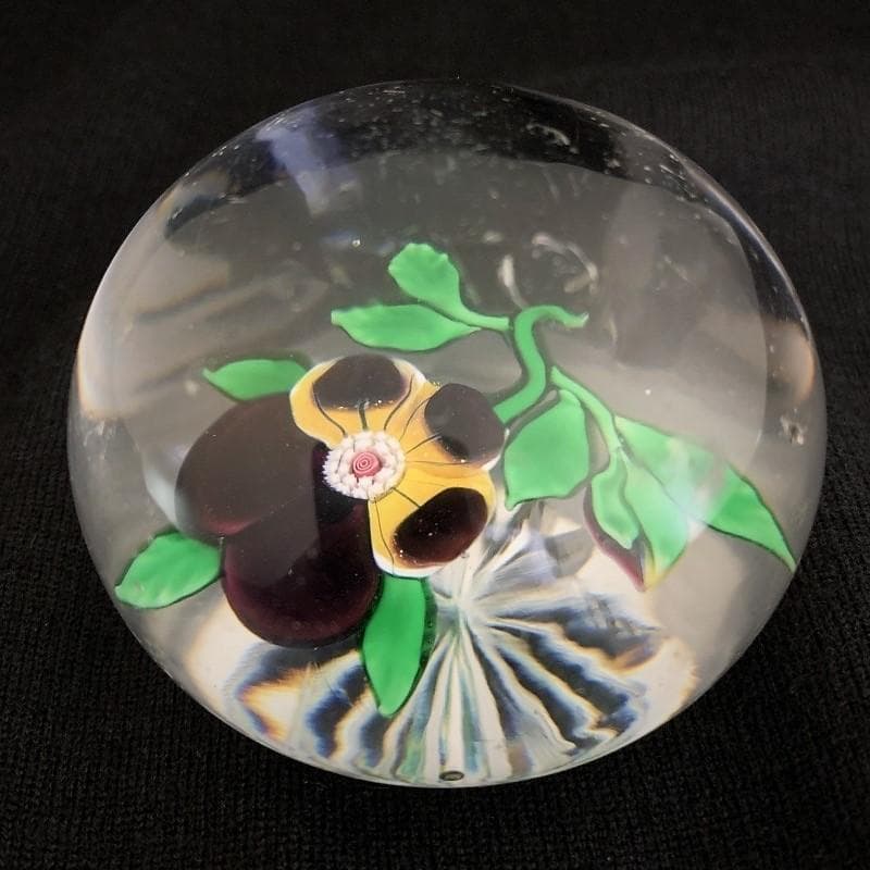 1850s スーパーアンティーク バカラ パンジー ペーパーウェイト