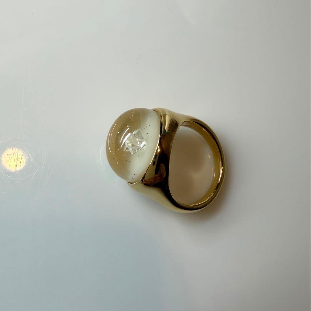 はる:ete スノードームリング　イエローゴールド 11号