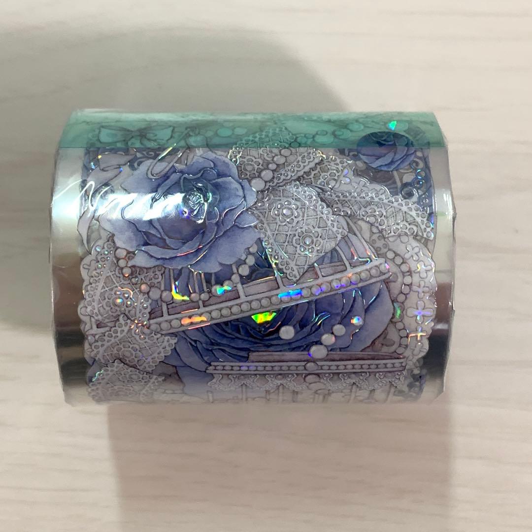 M1280.一木一横 织蓝郁香 マスキングテープ 贝壳光PET