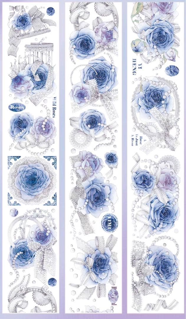 M1280.一木一横 织蓝郁香 マスキングテープ 贝壳光PET