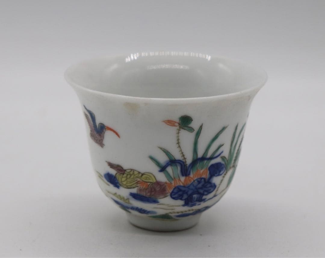 中国　大清康熙年製　とう彩小杯　送料込み0125