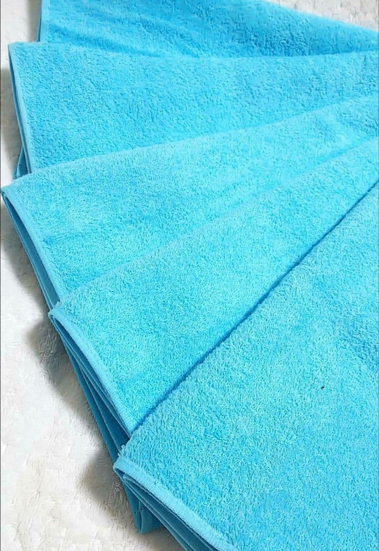 24枚組 新品泉州タオル 高級綿糸コーマコットンフェイスタオル【スカイブルー】