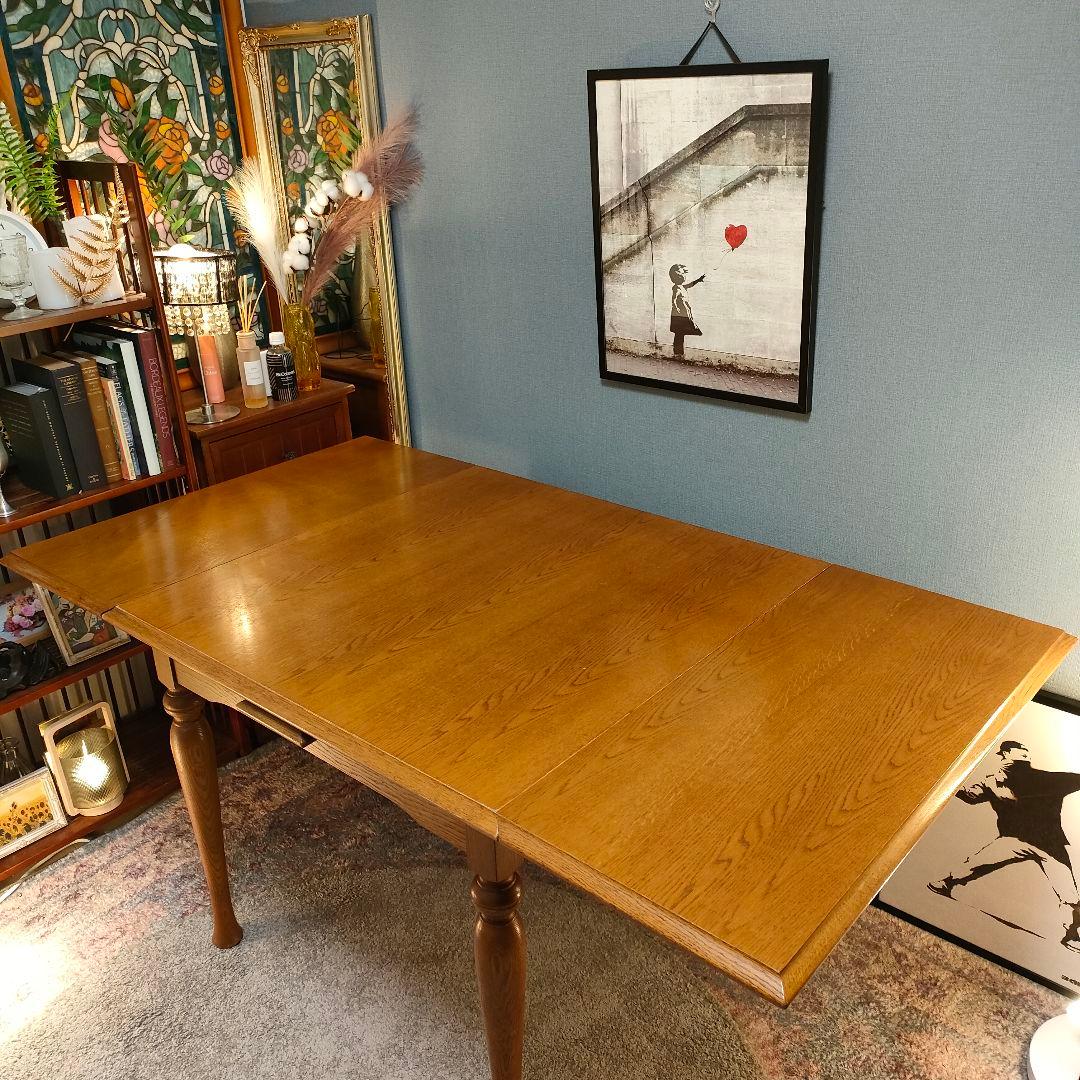 飛騨 WINDS太平 伸長式ダイニングテーブル 天然木 昭和レトロ クラシック
