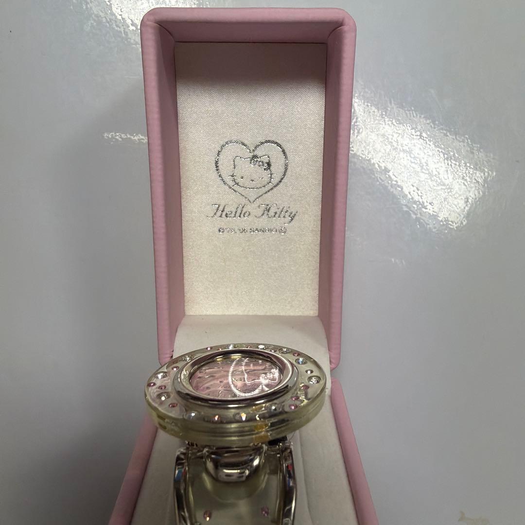 サンリオ　ハローキティ　バングル　腕時計　クリア　ラインストーン　平成レトロ