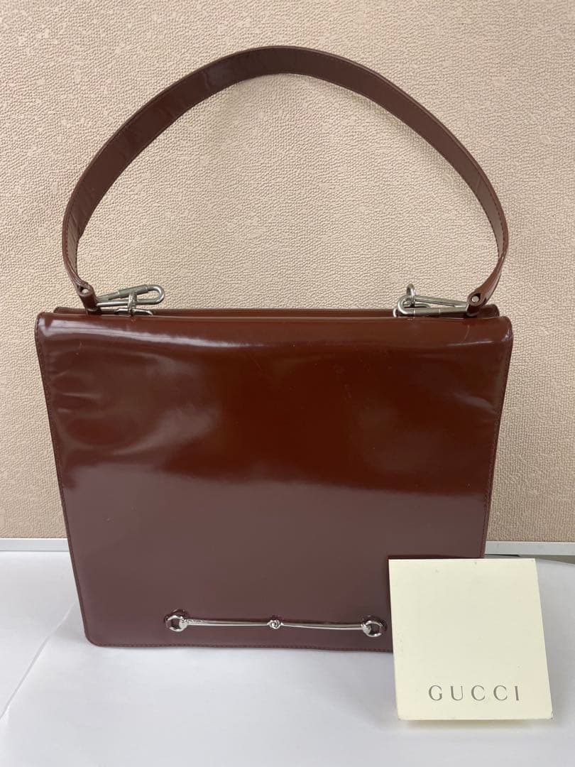 GUCCI ブラウン ホースビット　ショルダーバッグ　オールド　ヴィンテージ