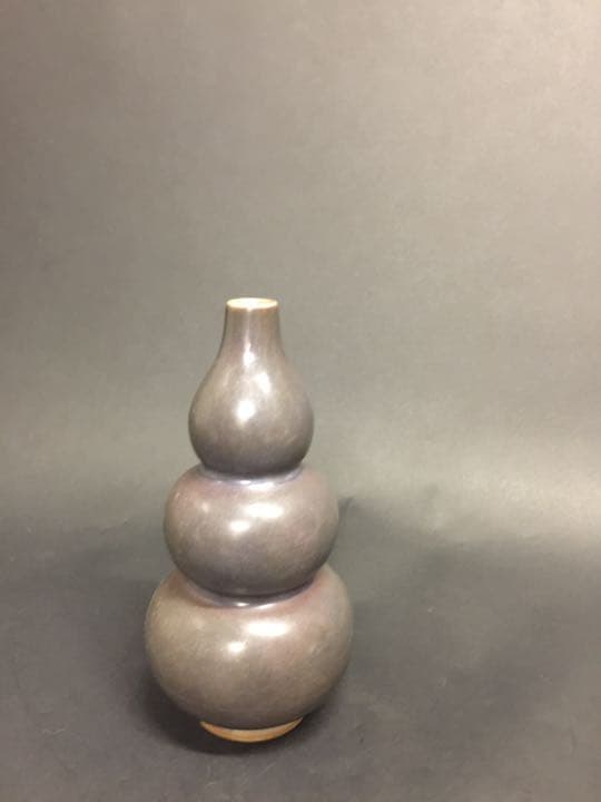 辰砂釉 三環花瓶  中国古玩