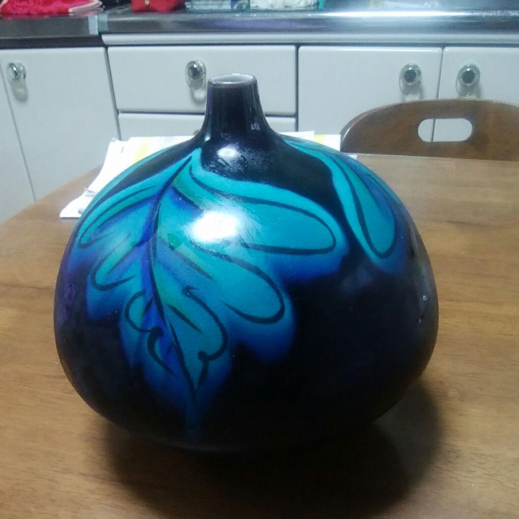 【レア】人間国宝 徳田八十吉（正彦銘）葉文 壺　19.5cm T89