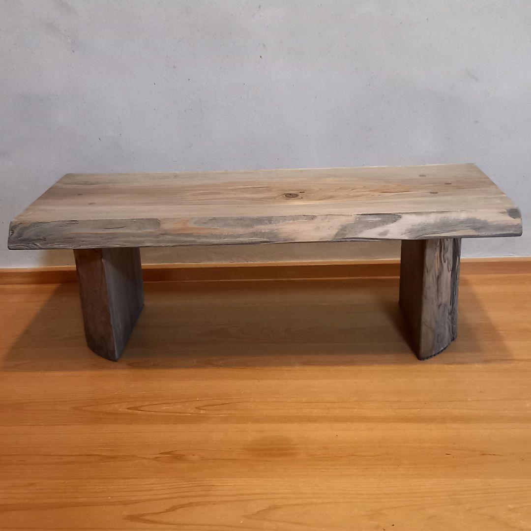 一点モノ　杉古材屋根材、梁使用リメイク品　スツールベンチハーフログ