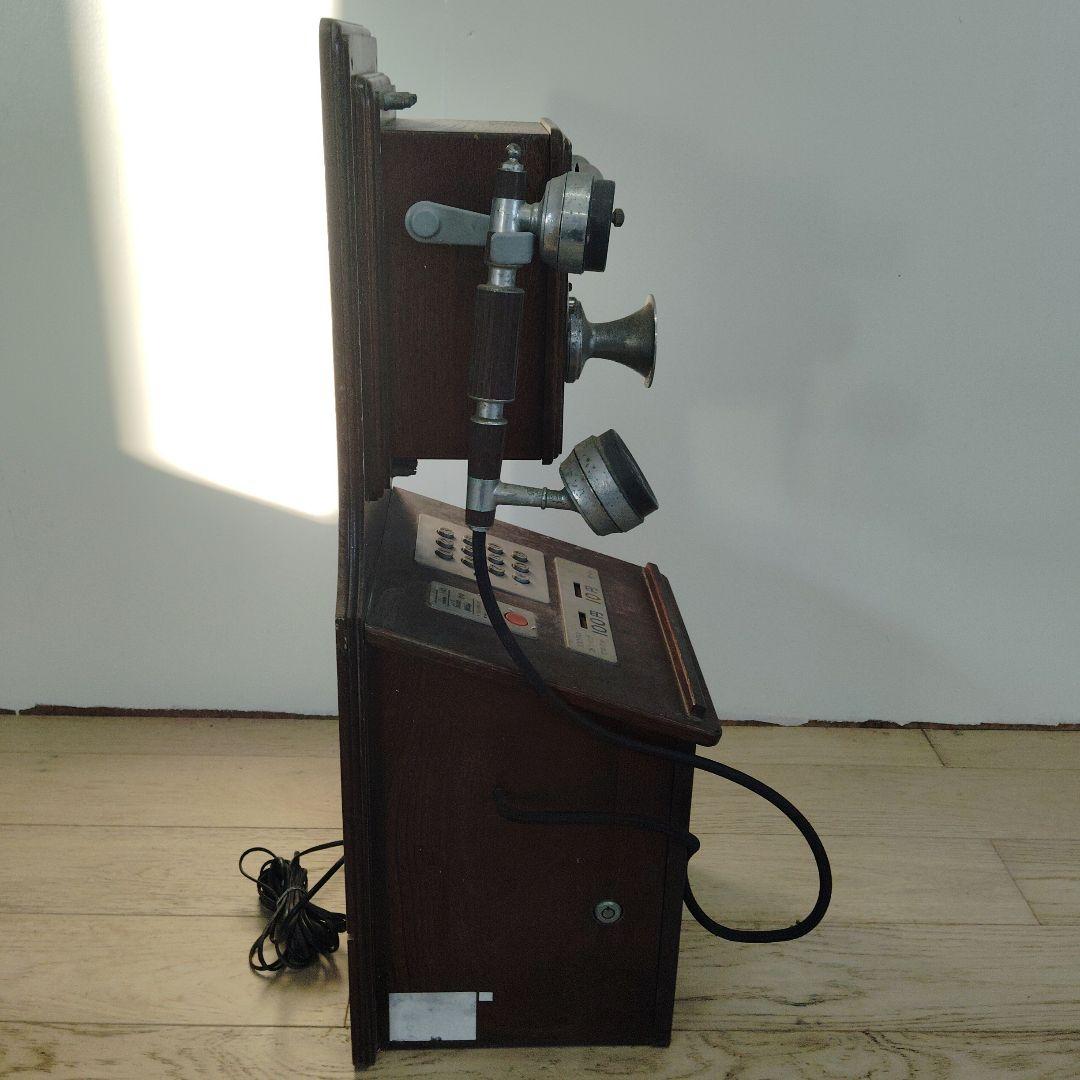 レトロ 木製 ダイヤル式電話機
