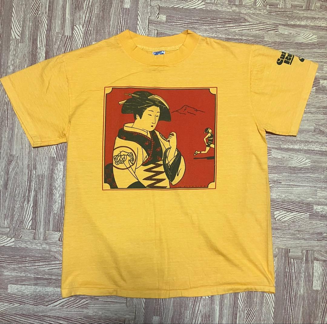 ナイキ　NIKE 浮世絵 Tシャツ M シングル　ビンテージ　芸者　風車タグ