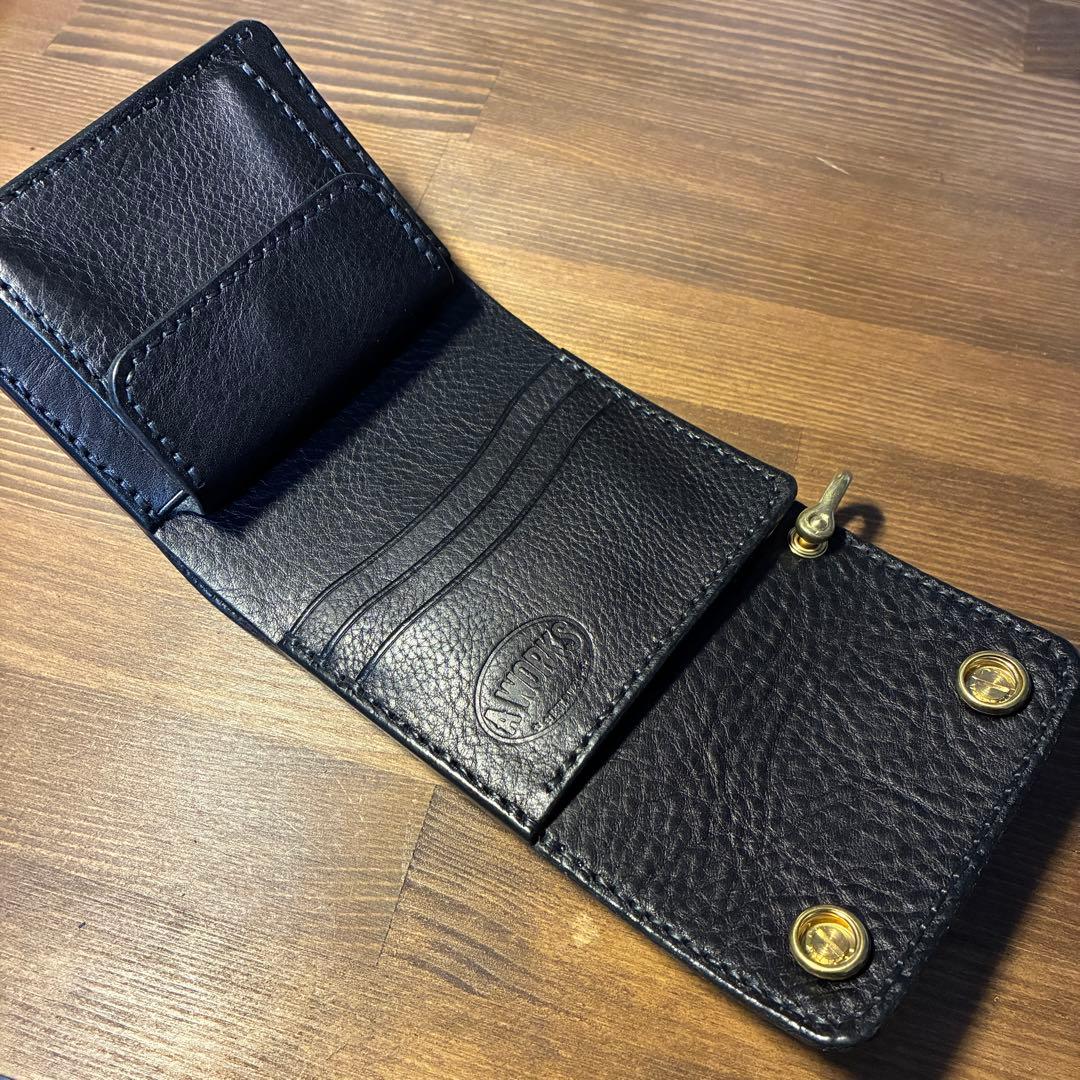 ショートトラッカーウォレット　イタリアンレザー　ネブラスカ　ブラック