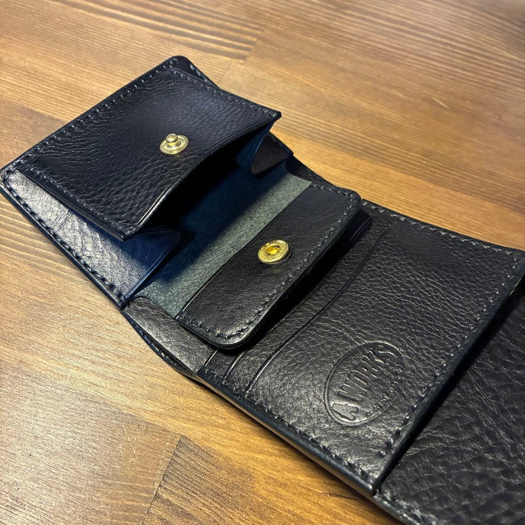 ショートトラッカーウォレット　イタリアンレザー　ネブラスカ　ブラック