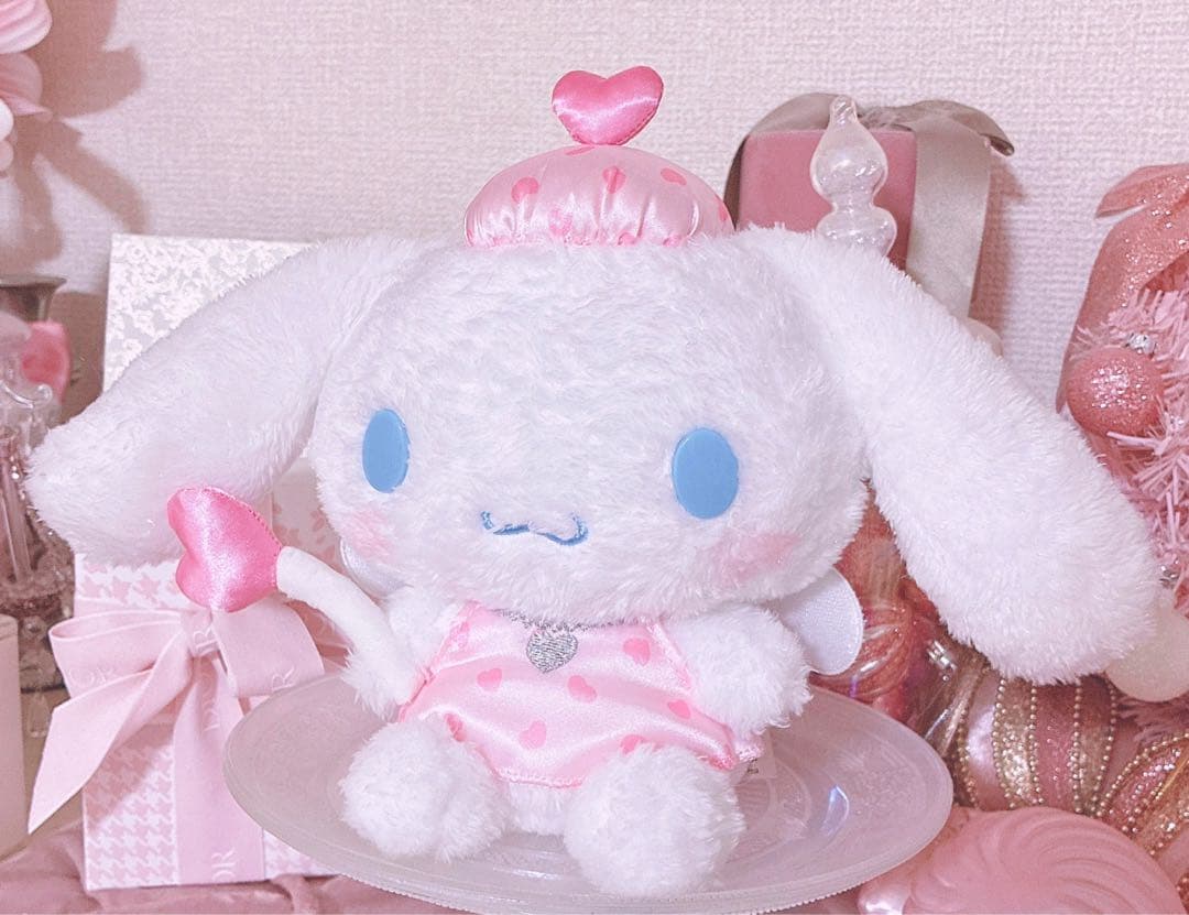 希少♡レア♡昭和レトロ♡シナモロール♡ハート♡ぬいぐるみ♡ピンク♡ロリータ♡