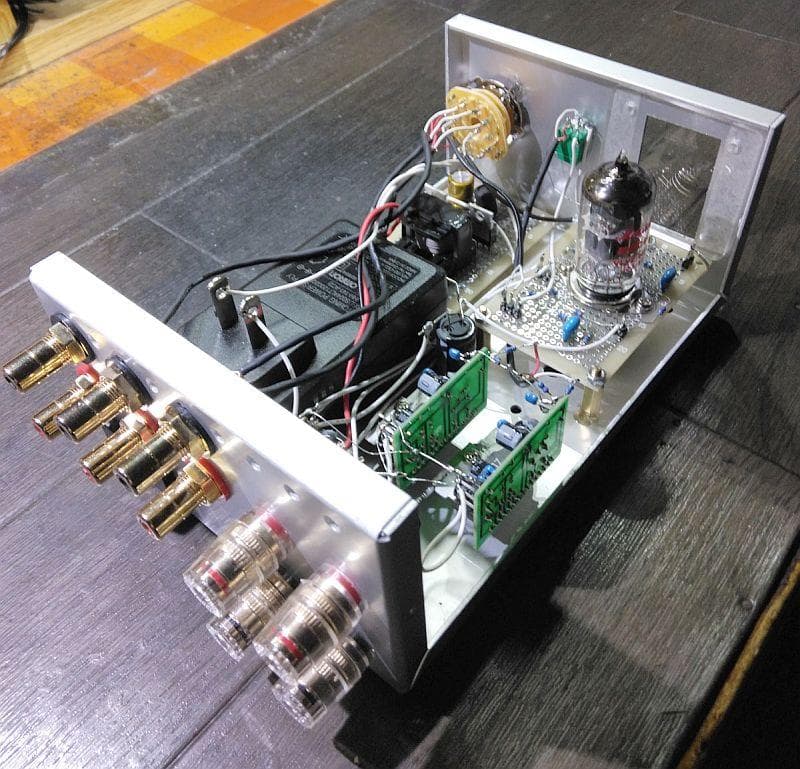 真空管プリ付き、3入力アナログアンプ[合研ラボ]