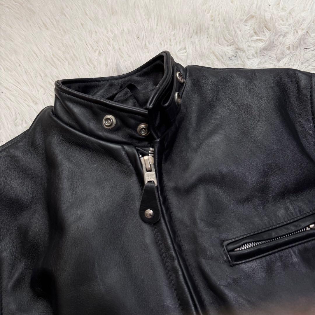 美品Lサイズ相当　ショット　641 シングルライダースジャケット　ライナー付き