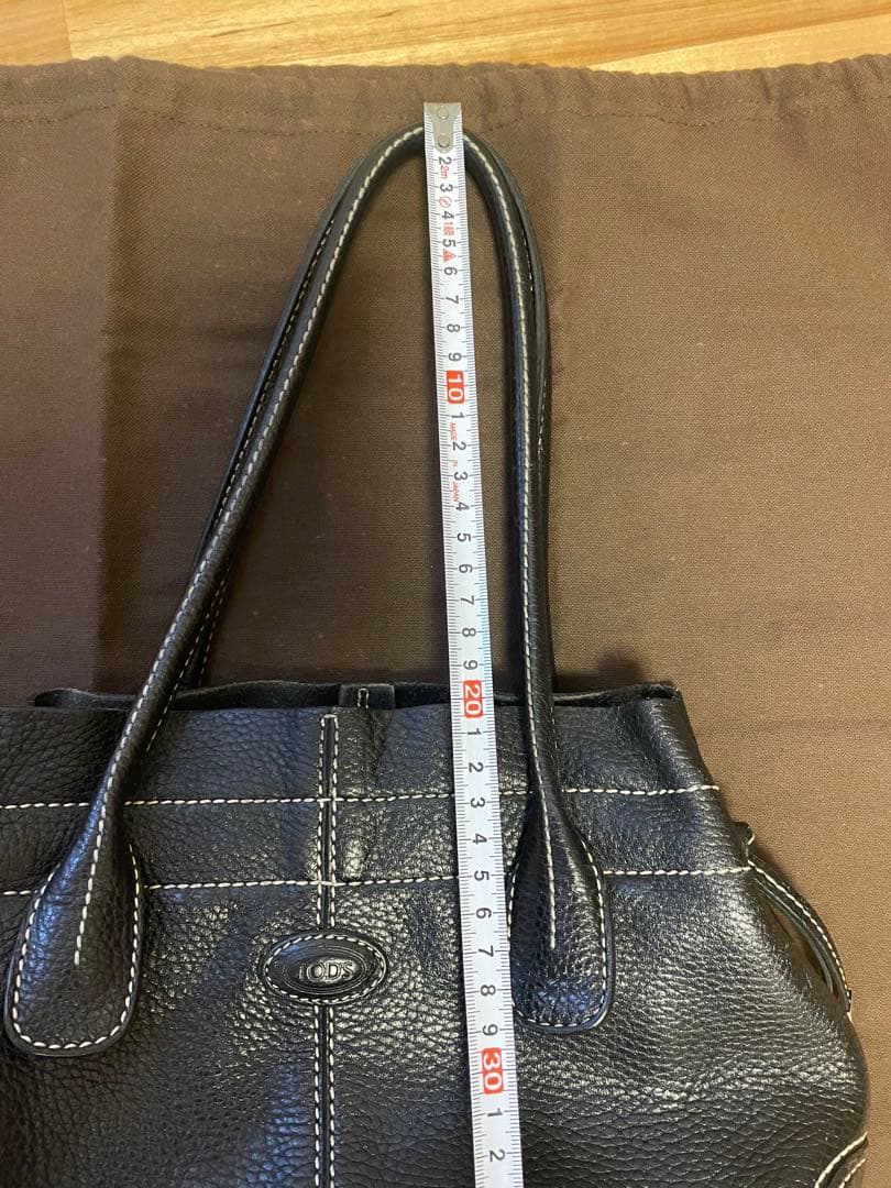 トッズ　バック　黒　レザー　手提げバック