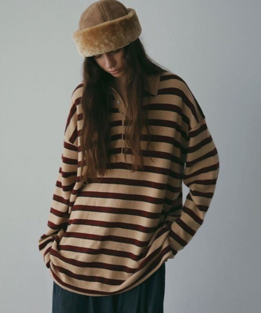 ETRE TOKYO マルチボーダーニットポロ