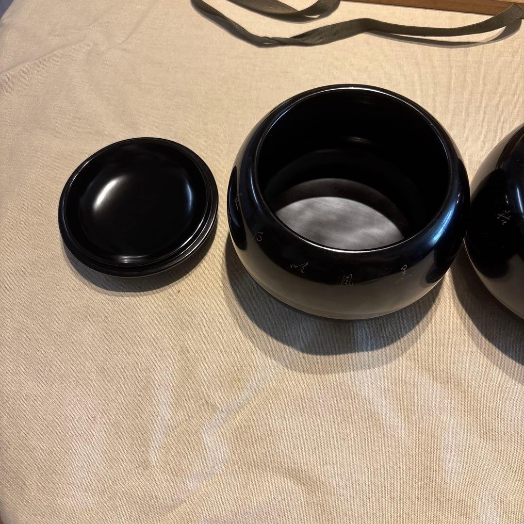 輪島塗りの龍と虎の蓋絵の碁石入れ