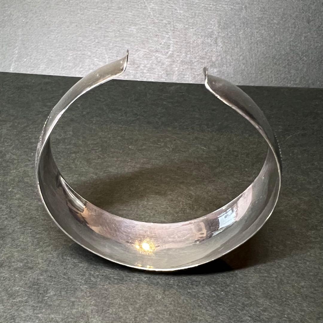 銀製 SILVER 950 刻印有 植物紋様 シルバーバングル ブレスレット純銀