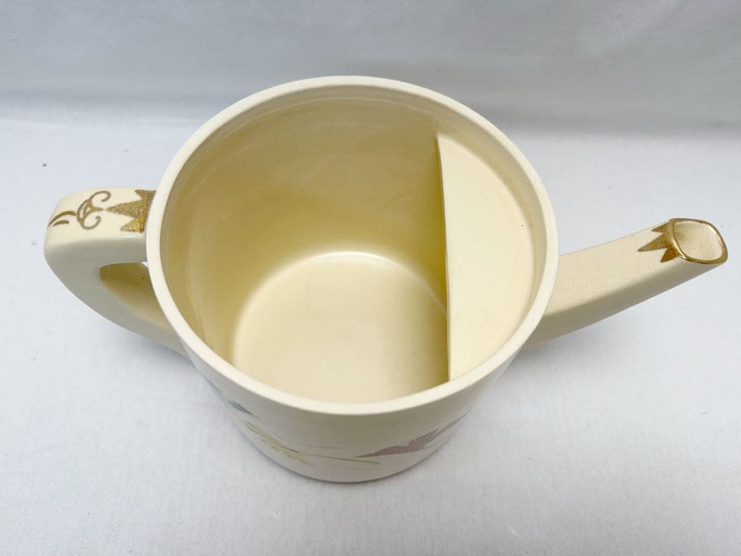 茶道具 陶楽造 仁清写 銀杏色絵 水次 片口水注 共箱