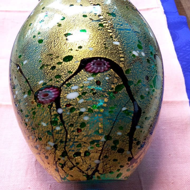 金採象巌光林琳派花器硝子