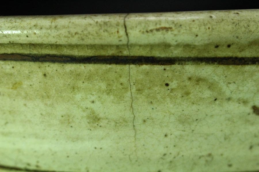 絵瀬戸 行燈皿 碗 時代物 二件(K-YC584)