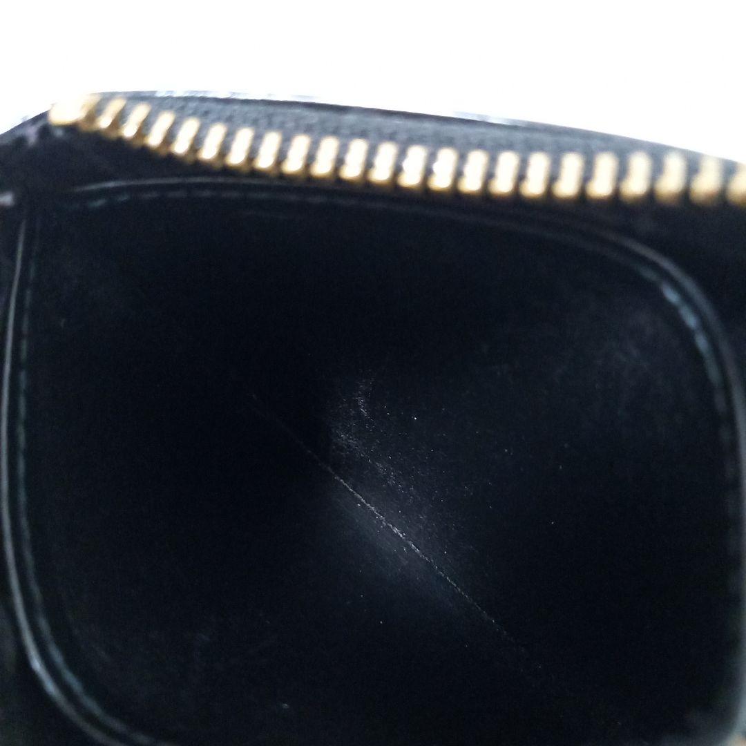 ●良品●　コムデギャルソン　ポルカドット　エンボス　エナメル　L字　財布　黒