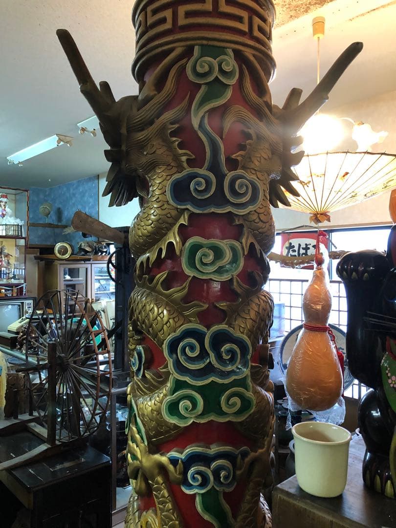 中華街の柱　龍柱　２本セット