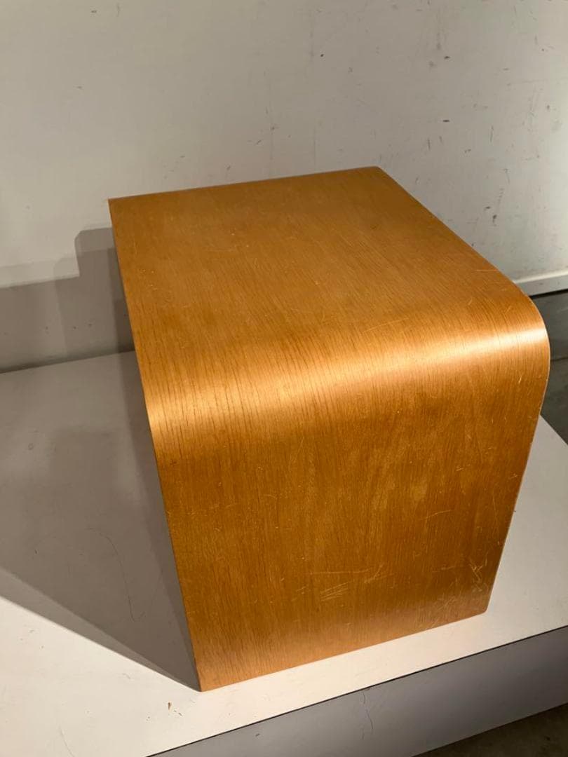 プライウッド、マガジンラック付きサイドテーブル、ミッドセンチュリー、北欧、モダン