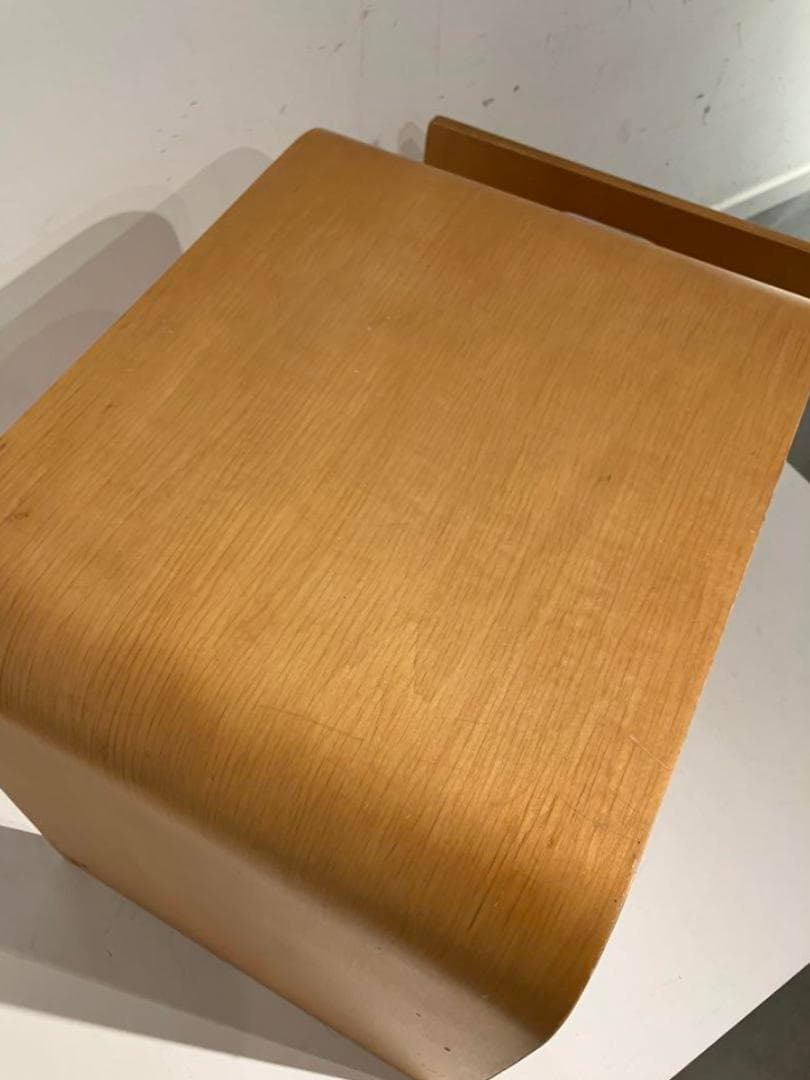 プライウッド、マガジンラック付きサイドテーブル、ミッドセンチュリー、北欧、モダン