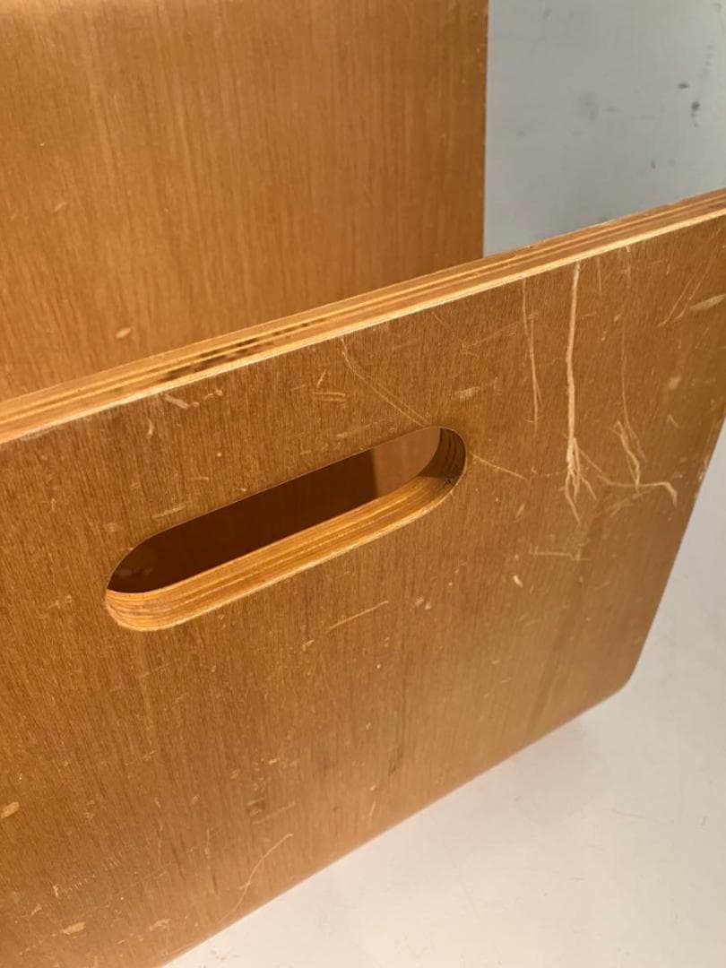 プライウッド、マガジンラック付きサイドテーブル、ミッドセンチュリー、北欧、モダン