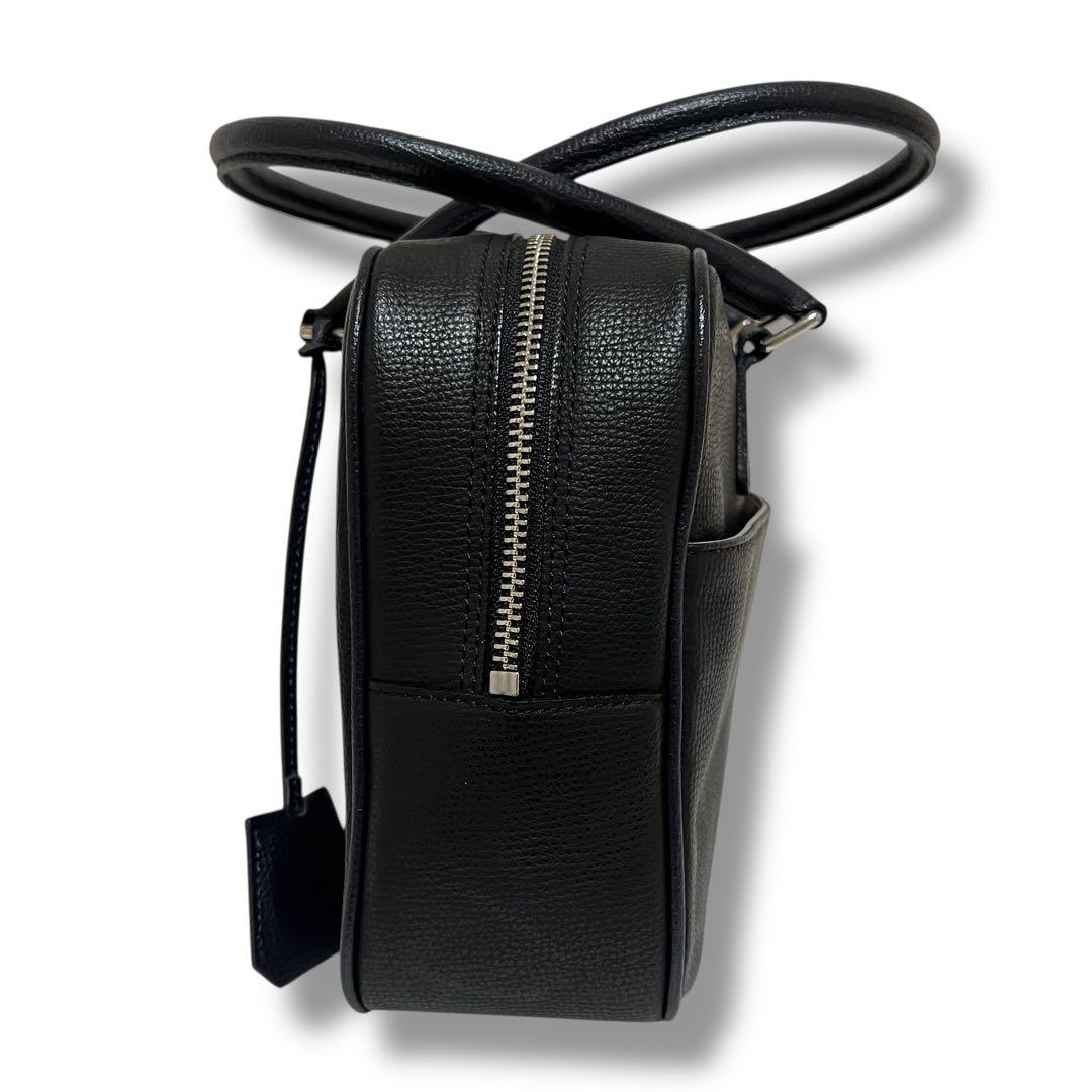 美品 A.D.M.J. ミニボストンバッグ レザー ブラック　パスケース 保存袋