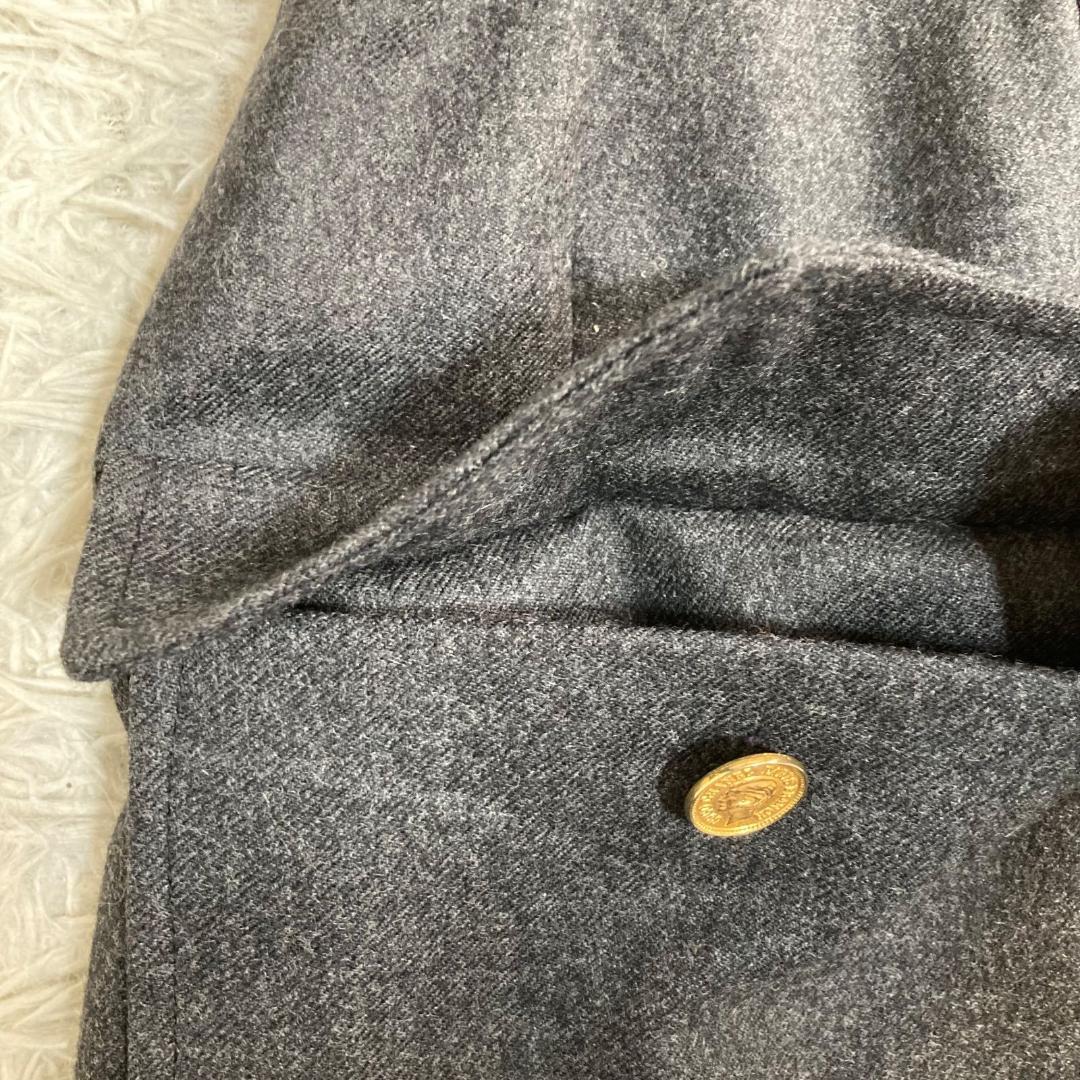 16715✨CHANEL ウール 金ボタン スカート 42 LL グレー