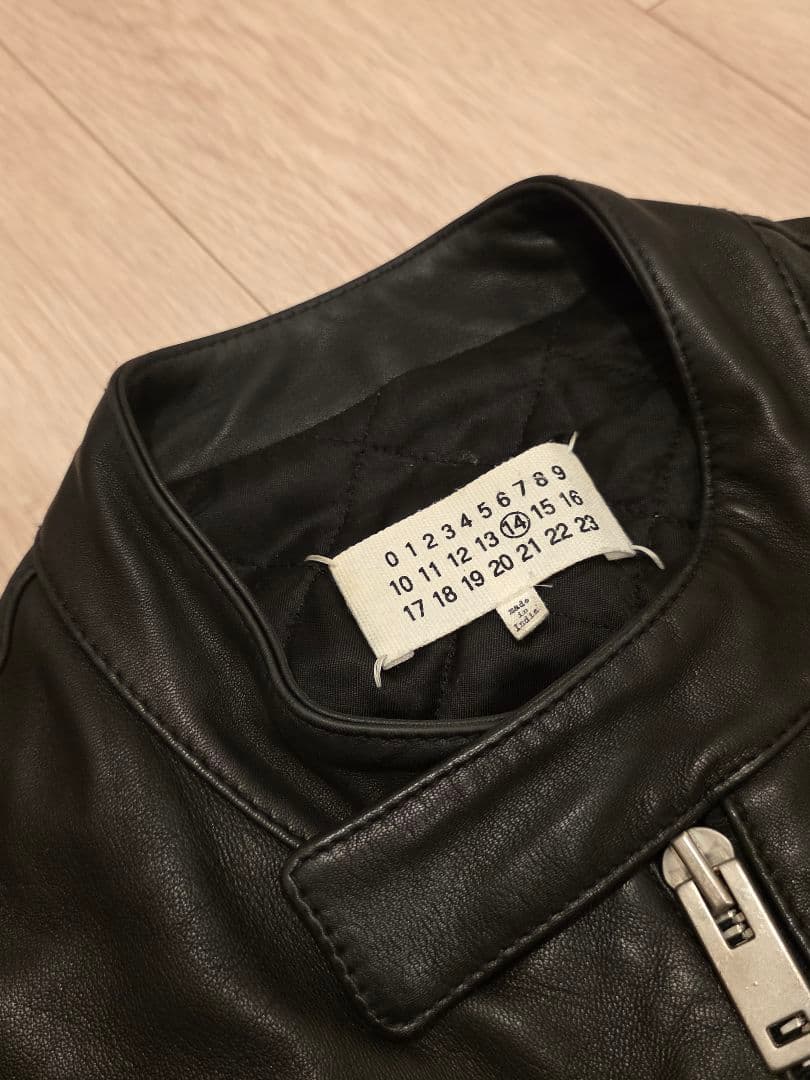 メゾンマルジェラ 八の字 ライダース レザージャケット 48