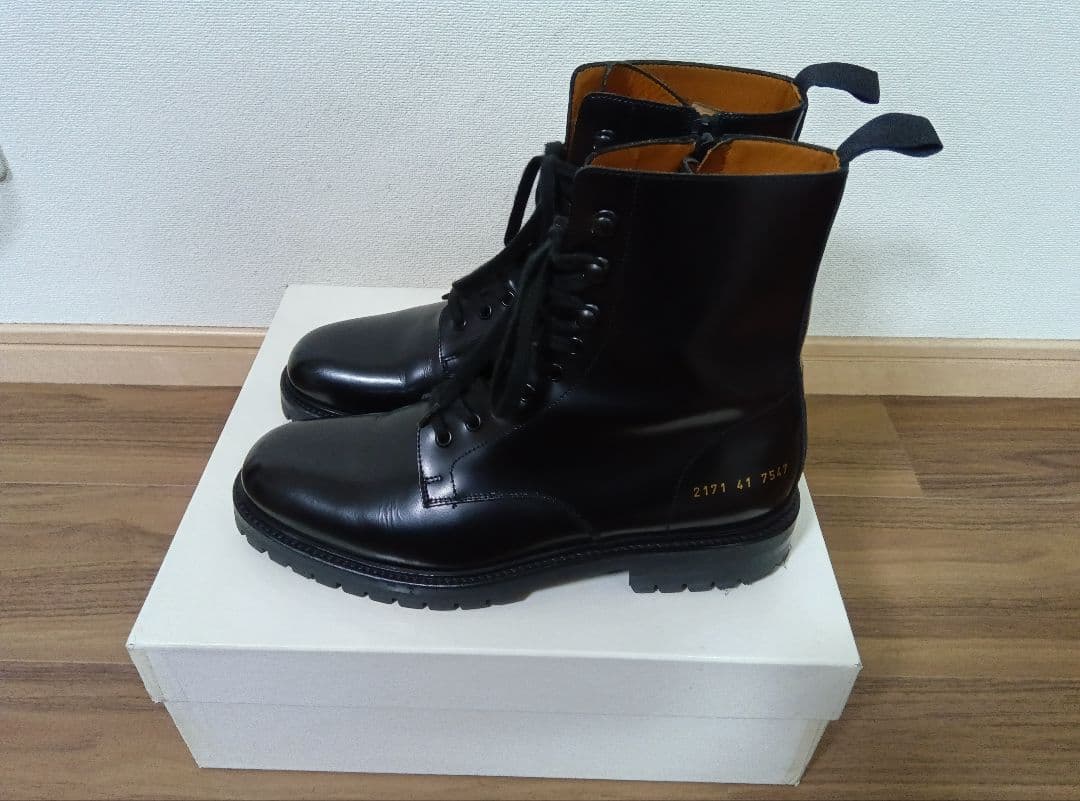 【美品】コモンプロジェクト　ブーツ　41　ブラック　黒　本革　イタリア製　高級