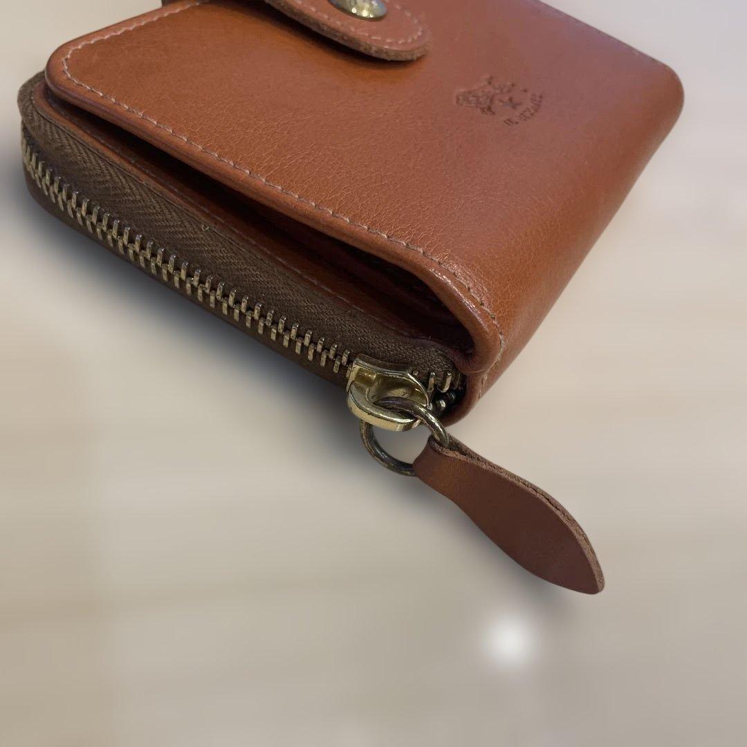 イルビゾンテ 二つ折り財布 袋付き キャラメルブラウン(ヤキヌメ)