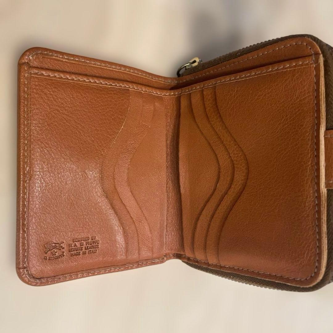 イルビゾンテ 二つ折り財布 袋付き キャラメルブラウン(ヤキヌメ)
