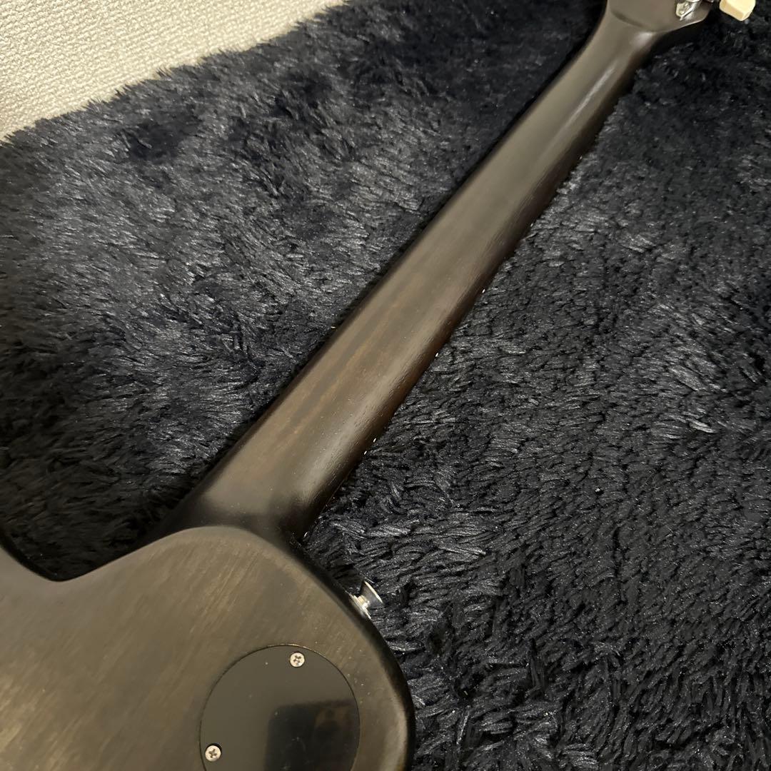 Ryoga HORNET エレキギター スルーネック 黒 木目 弦楽器