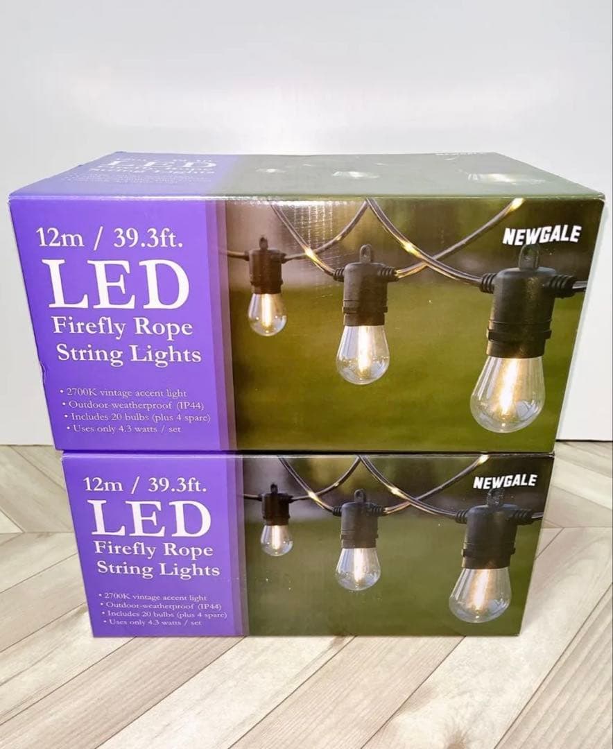 NEWGALE ファイヤーフライ LED ストリングライト 12m 20球×2箱