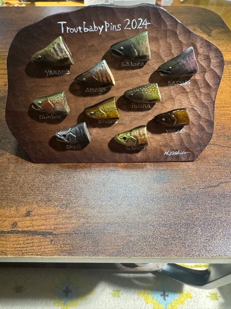 魚類模型作家 吉田光　2024トラウトベビーピンズ（婚姻色）フルコンプ