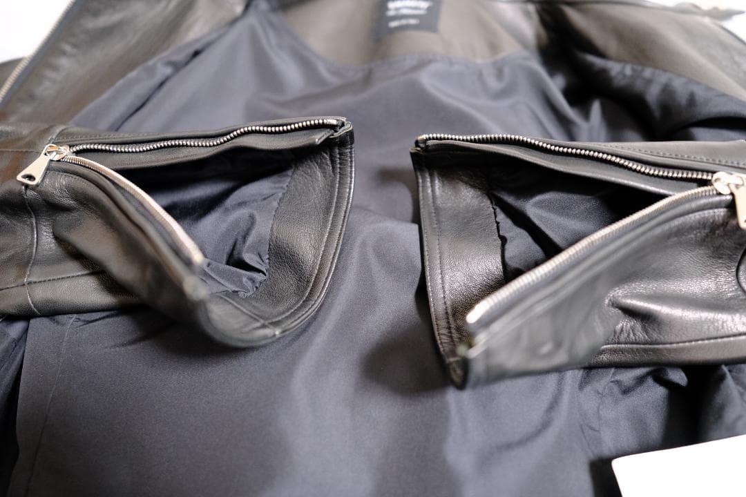 【美品】 EMMETI H UOMO シングルライダースレザージャケット