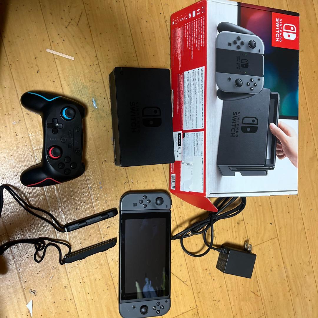 美品 Nintendo Switch 本体 グレー コントローラー付き
