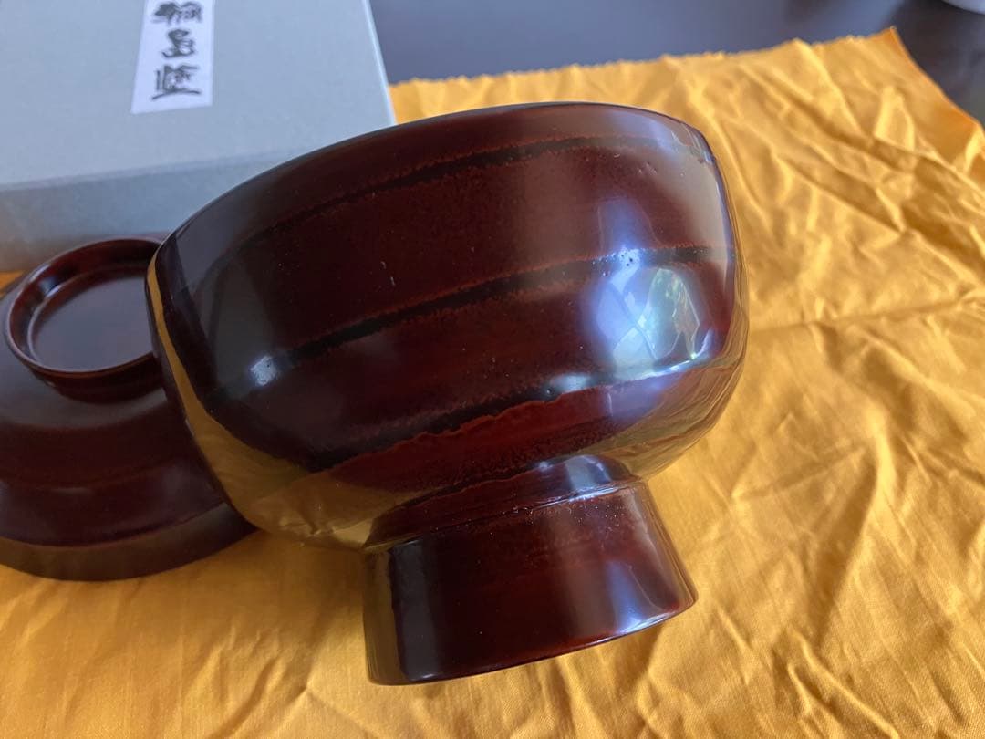 輪島塗　蓋付椀　お椀　１客　高台椀　高足椀