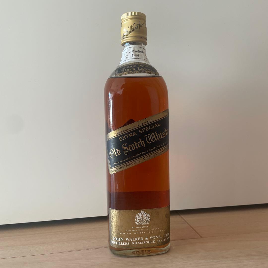 1970年代流通【古酒】　ジョニーウォーカー　ブラックラベル　特急　白紋章