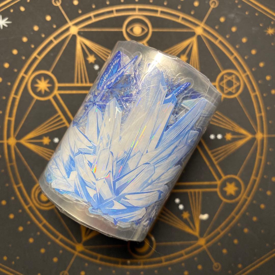 【9378】海外　5m巻　貝殻光カッティングマスキングテープ　雪花　水晶