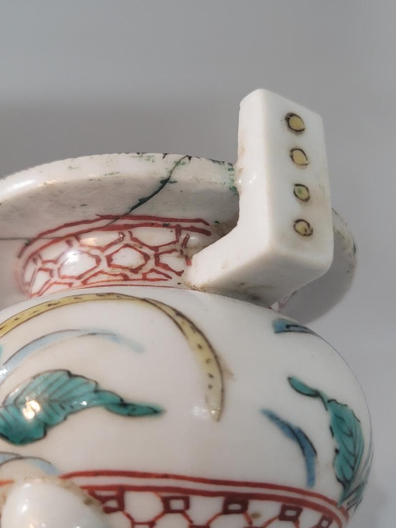 古美術 古九谷 香炉 銀火屋 時代物 DT187