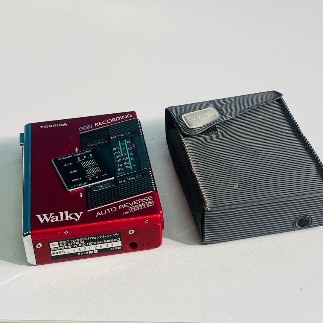 【TOSHIBA】東芝Walky KT-RS30 カセットプレーヤー レッド